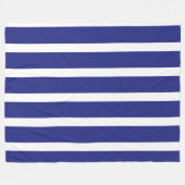 Navy blue en white strepen patroon fleece deken (Voorkant (Horizontaal))