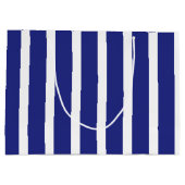 Navy blue en white strepen patroon groot cadeauzakje (Achterkant)