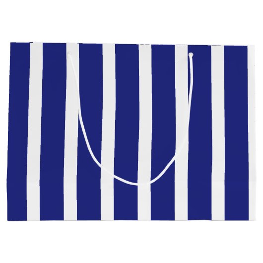 Navy blue en white strepen patroon groot cadeauzakje (Achterkant)
