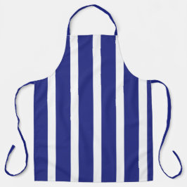 Navy blue en white strepen patroon schort