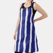 Navy blue en white strepen patroon schort (Insitu)