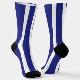 Navy blue en white strepen patroon sokken