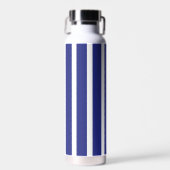 Navy blue en white strepen patroon waterfles (Voorkant)