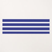 Navy blue en white strepen patroon yogamat (Voorkant (horizontaal))
