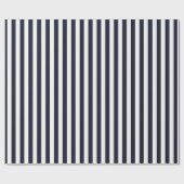 Navy Blue en White Stripe Gift Cadeaupapier (Vlak)