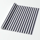 Navy Blue en White Stripe Gift Cadeaupapier (Uitgerold)