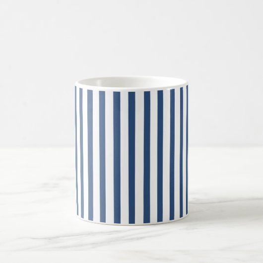 Navy Blue en White Stripe Koffiemok (Center)