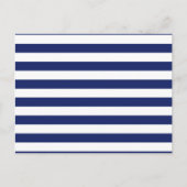 Navy Blue en White Stripe Pattern Briefkaart (Voorkant)