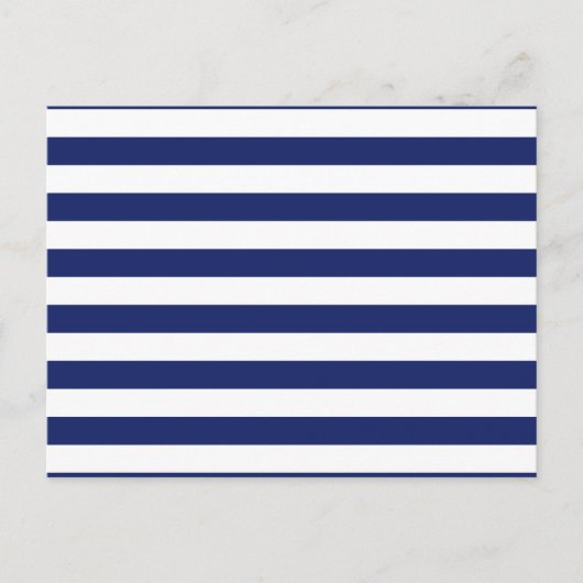 Navy Blue en White Stripe Pattern Briefkaart (Voorkant)