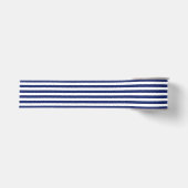 Navy Blue en White Stripe Pattern Grosgrain Lint (Voorkant)