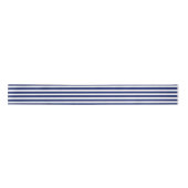 Navy Blue en White Stripe Pattern Satijnen Lint (Voorkant)
