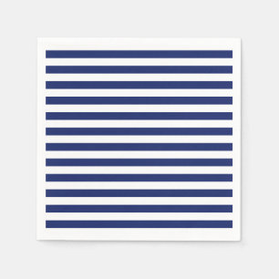 Navy Blue en White Stripe Pattern Servet