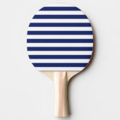 Navy Blue en White Stripe Pattern Tafeltennisbatje (Achterkant)