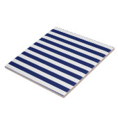 Navy Blue en White Stripe Pattern Tegeltje (Zijkant)