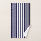 Navy Blue en White Striped Bad Handdoek (Handdoek)