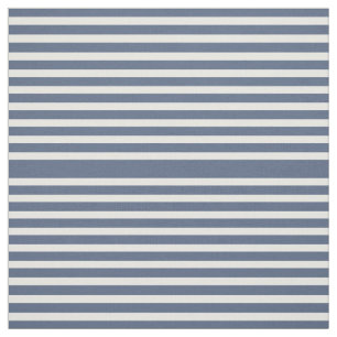 Navy Blue en White Striped Fabric Stof