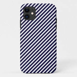 Navy Blue en White Striped iPhone 5 Hoesje