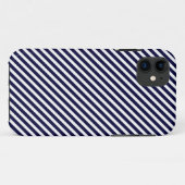 Navy Blue en White Striped iPhone 5 Hoesje (Achterkant (horizontaal))