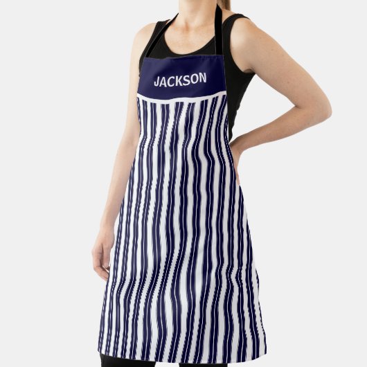 Navy Blue en White Striped Schort (Insitu)