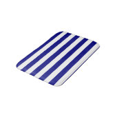 Navy Blue en White Stripes Badmat (Gekanteld)