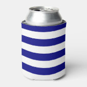 Navy Blue en White Stripes Blikjeskoeler (Blikje Voorkant)