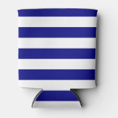 Navy Blue en White Stripes Blikjeskoeler (Voorkant)