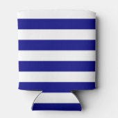 Navy Blue en White Stripes Blikjeskoeler (Achterkant)