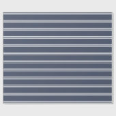 Navy Blue en White Stripes Cadeaupapier (Vlak)