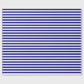 Navy Blue en White Stripes Cadeaupapier (Vlak)