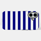 Navy Blue en White Stripes Case-Mate iPhone Case (Achterkant (horizontaal))