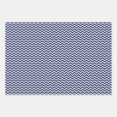 Navy Blue en White Stripes Chevron Polka Dots Inpakpapier Vel (Voorkant 3)