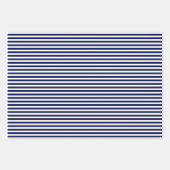 Navy Blue en White Stripes Chevron Polka Dots Inpakpapier Vel (Voorkant 2)