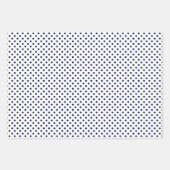 Navy Blue en White Stripes Chevron Polka Dots Inpakpapier Vel (Voorkant)