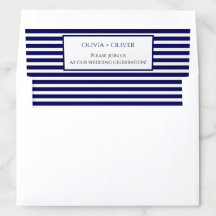 Navy Blue en White Stripes - Envelope Liner