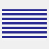Navy Blue en White Stripes Inpakpapier Vel (Voorkant 2)