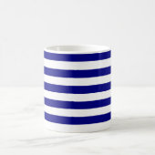Navy Blue en White Stripes Koffiemok (Center)