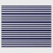 Navy Blue en White Stripes Modern Pattern Cadeaupapier (Vlak)
