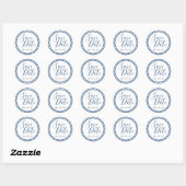 Navy Blue en White Stripes Nautical Save our Date Ronde Sticker (Vel)