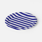 Navy Blue en White Stripes Papieren Bordje (Gekanteld)