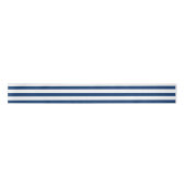 Navy Blue en White Stripes Satijnen Lint (Voorkant)