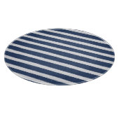 Navy Blue en White Stripes Snijplank (Hoek)
