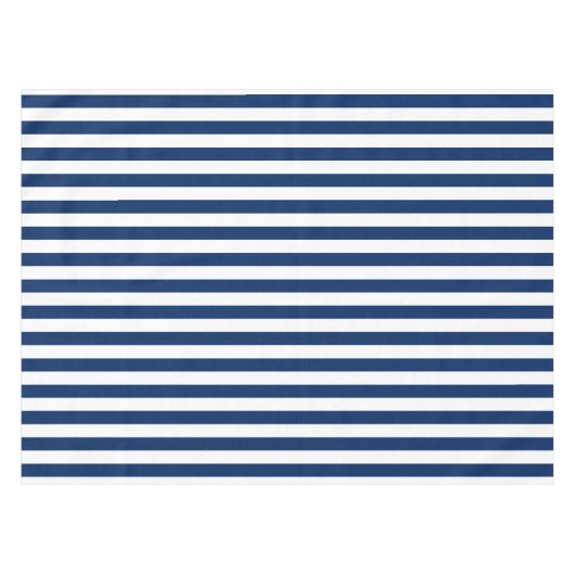 Navy Blue en White Stripes Tafelkleed (Voorkant (Horizontaal))