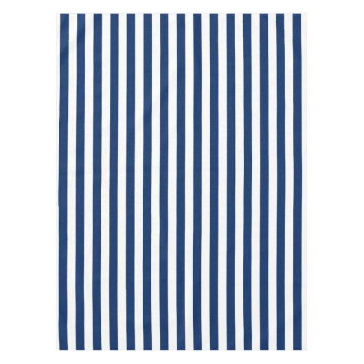 Navy Blue en White Stripes Tafelkleed (Voorkant)