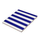 Navy Blue en White Stripes Tegeltje (Zijkant)