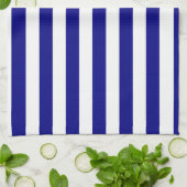 Navy Blue en White Stripes Theedoek (Gevouwen)