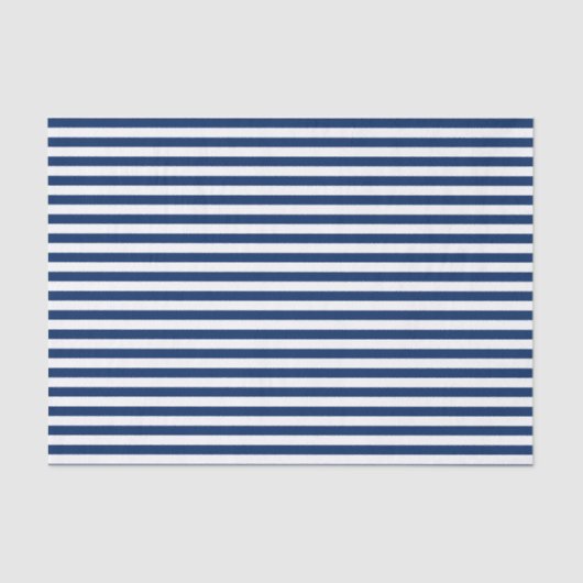 Navy Blue en White Stripes Tissuepapier (Voorkant)
