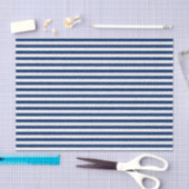 Navy Blue en White Stripes Tissuepapier (Craft)