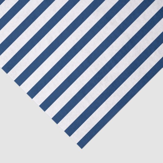 Navy Blue en White Stripes Tissuepapier (Detail)