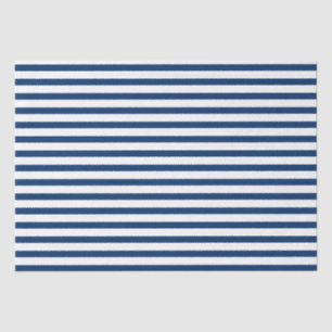 Navy Blue en White Stripes Tissuepapier