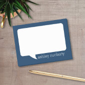 Navy Blue en White Talk Bubble Persoonlijke naam Post-it® Notes